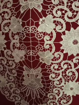 Centrotavola ovale bianco 77x38 cm