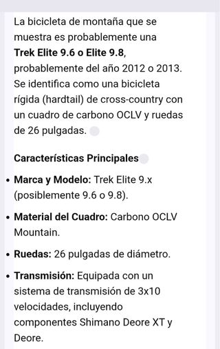 Bicicleta Trek Montaña Blanca