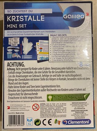 Kit para hacer cristales Galileo Clementoni Alemán