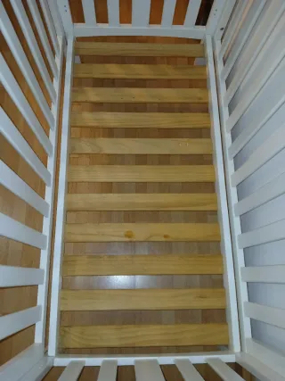 Cuna de madera blanca 120x60cm + protector de cuna