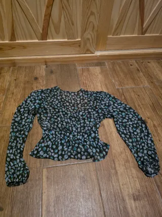 Camisa floral manga larga