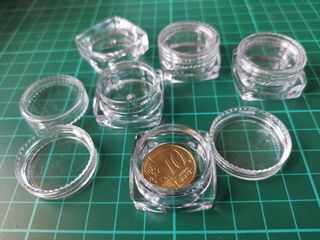 48 mini cajas acrílicas transparentes 30x16 mm