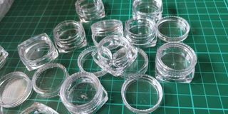 48 mini cajas acrílicas transparentes 30x16 mm