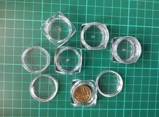 48 mini cajas acrílicas transparentes 30x16 mm