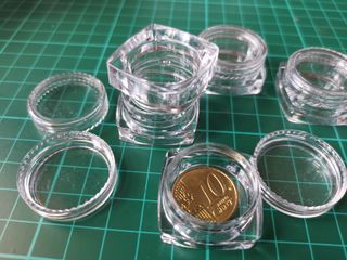 48 mini cajas acrílicas transparentes 30x16 mm