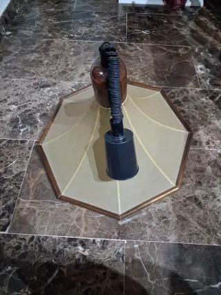 Lámpara techo extensible madera y tela