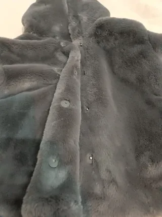 Abrigo Zara pelo suave gris para niña talla 11-12