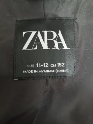 Abrigo Zara pelo suave gris para niña talla 11-12