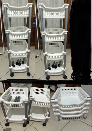 Portaoggetti componibile 4 ripiani