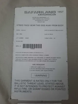 Chaleco antibalas Safariland