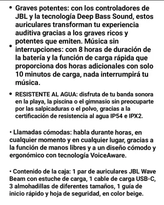 JBL Wave Beam Auriculares