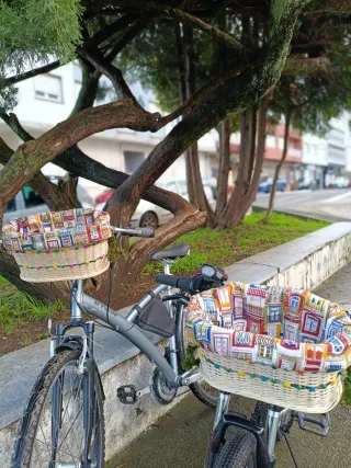 Cesta Mimbre Bicicleta Hecha a Mano