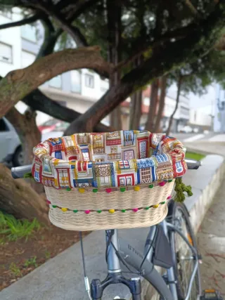 Cesta Mimbre Bicicleta Hecha a Mano