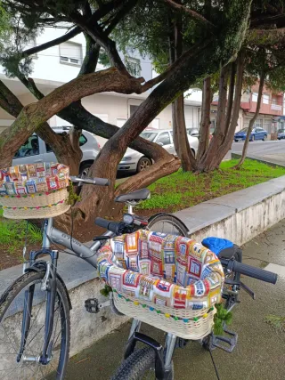 Cesta Mimbre Bicicleta Hecha a Mano