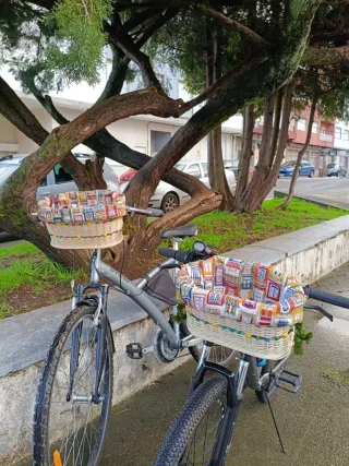 Cesta Mimbre Bicicleta Hecha a Mano