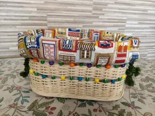 Cesta Mimbre Bicicleta Hecha a Mano