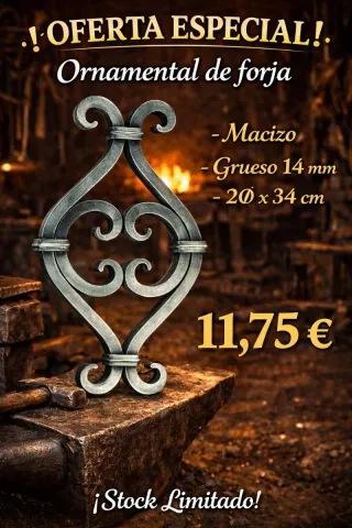 Adorno forja cuadradillo 16 mm