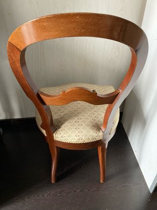 Juego 6 sillas madera estampado flores