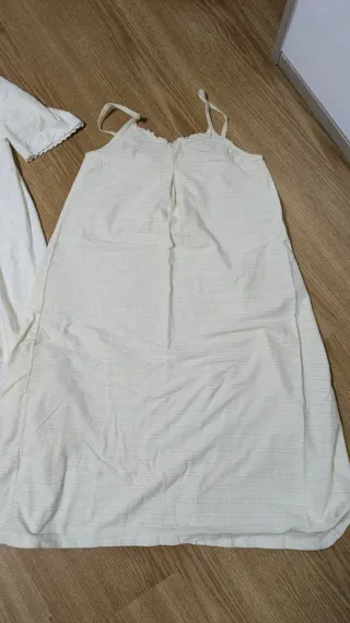 Batín y camisón blanco