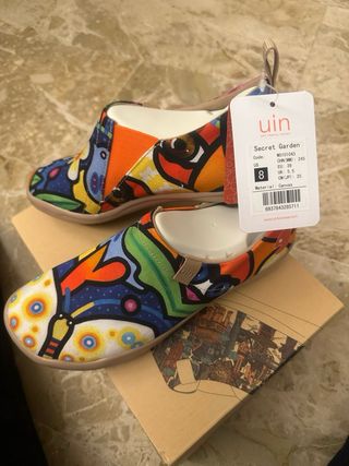 Scarpe donna fantasia colorata in lino 39