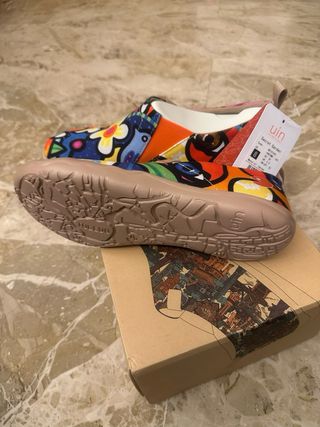 Scarpe donna fantasia colorata in lino 39