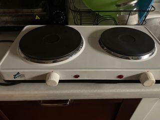 Placa eléctrica portátil 2 fuegos