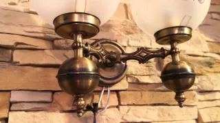 Aplique de pared vintage latón y cristal