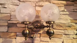 Aplique de pared vintage latón y cristal