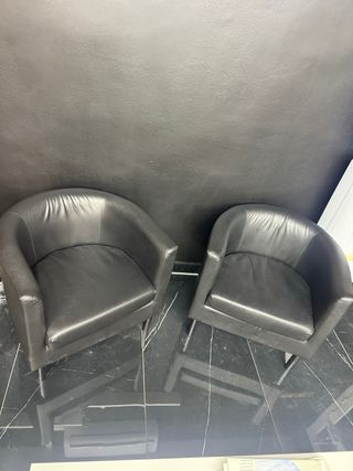 2 Sillones de salón piel negro