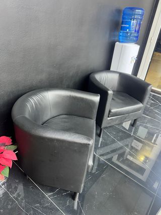 2 Sillones de salón piel negro