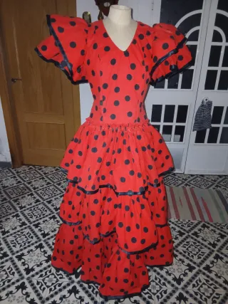 Flamenca Rojo Lunares Negros