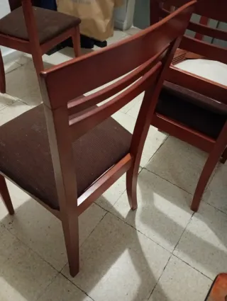 Silla de comedor madera y tela