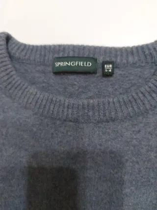 Jersey de lana azul gris encogido