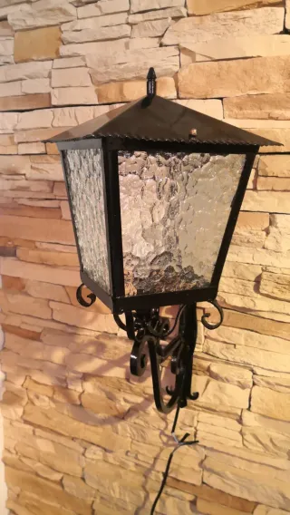 Farol de exterior grande metal y cristal