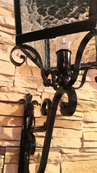 Farol de exterior grande metal y cristal