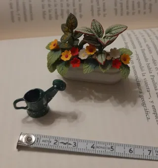 Miniaturas casa de muñecas: Maceta y regadera
