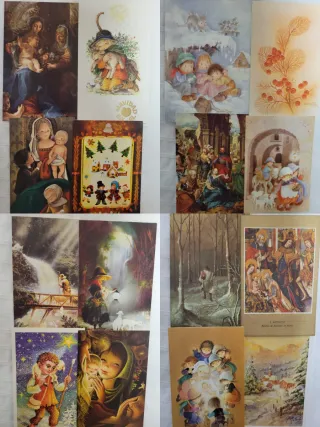 Lote Postales Navideñas Antiguas
