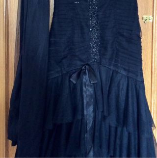 Vestido fiesta negro Bdba, talla S/a estrenar