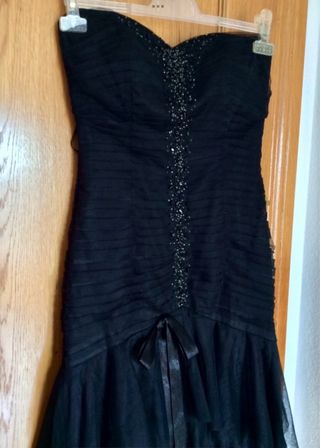 Vestido fiesta negro Bdba, talla S/a estrenar