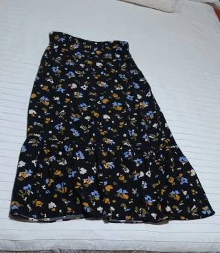 Falda larga estampada floral