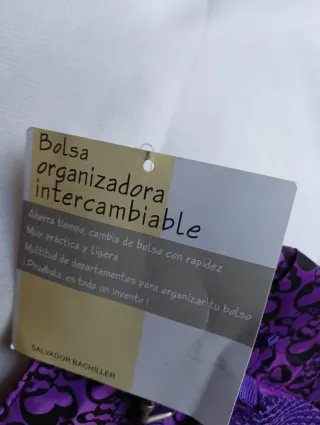 Organizador de bolso morado y negro