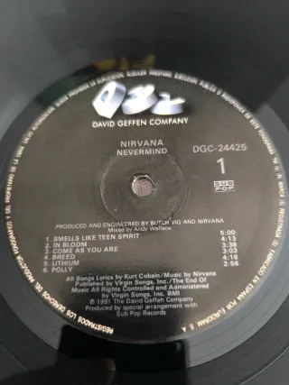 Nirvana - Nevermind 1991 Primera Edición de España
