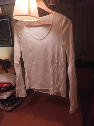 Camisa de algodón blanca manga larga