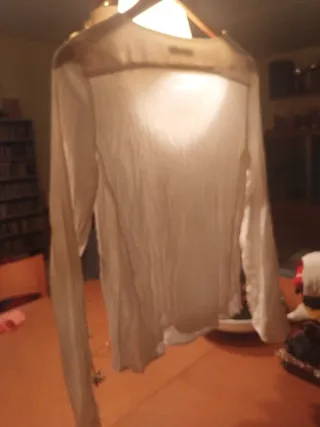 Camisa de algodón blanca manga larga