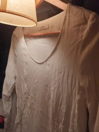 Camisa de algodón blanca manga larga