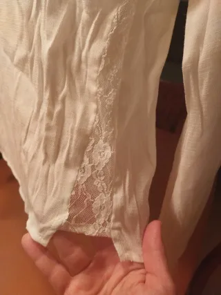 Camisa de algodón blanca manga larga