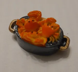 Miniaturas casa muñecas: Botella y cangrejos