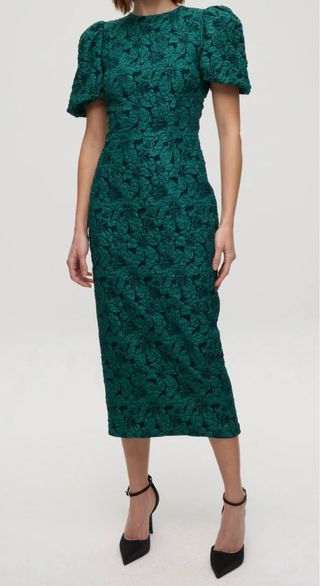 Vestido verde floral para eventos