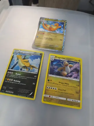 3 Cartas Pokémon Dragonite 1 holo casi unica