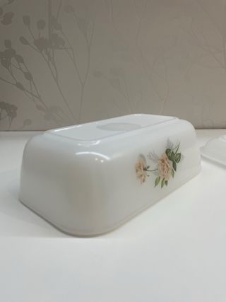 Mantequillera  con tapa Arcopal con Rosas